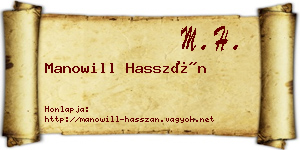 Manowill Hasszán névjegykártya
